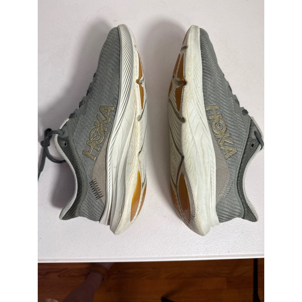 Hoka Solimar Mens Running Shoes Grey White Gum Sole Trainers 1123074 - Picture 3 of 12